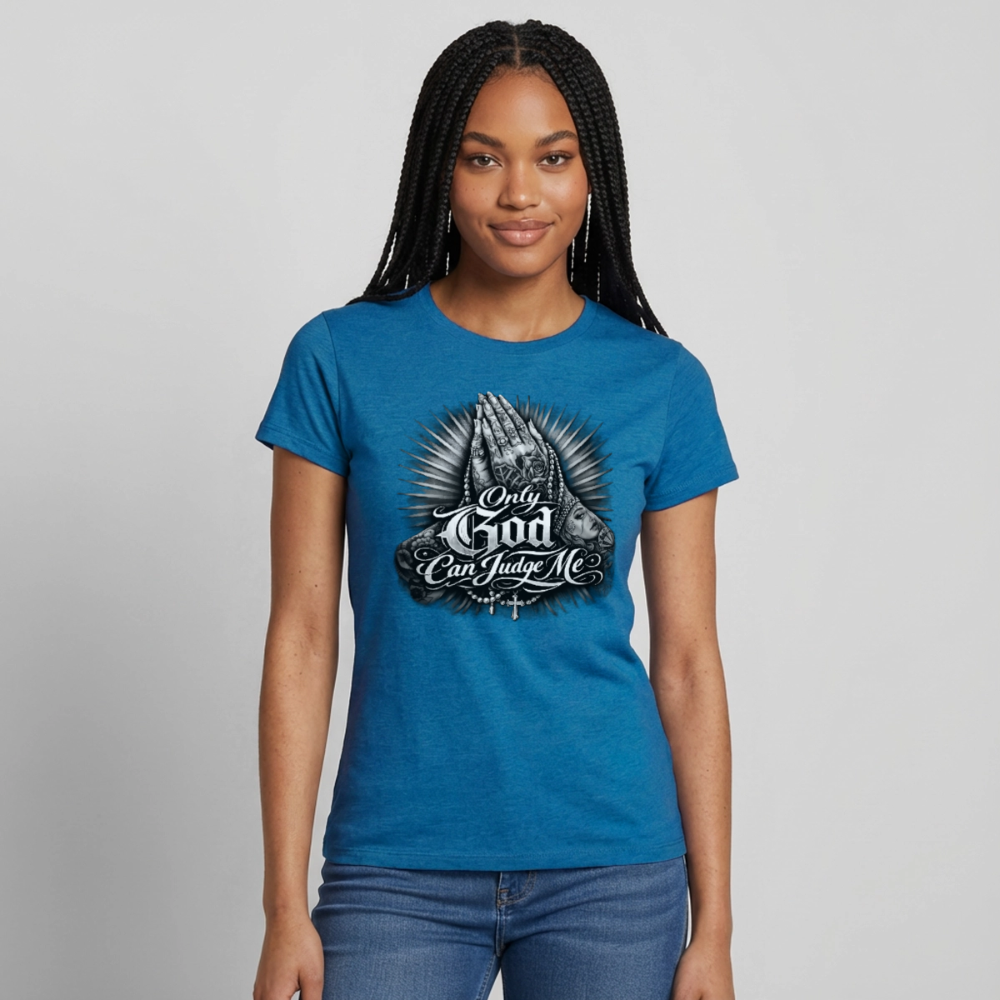 Frauen T-Shirt - Antikblaues Saphir meliert