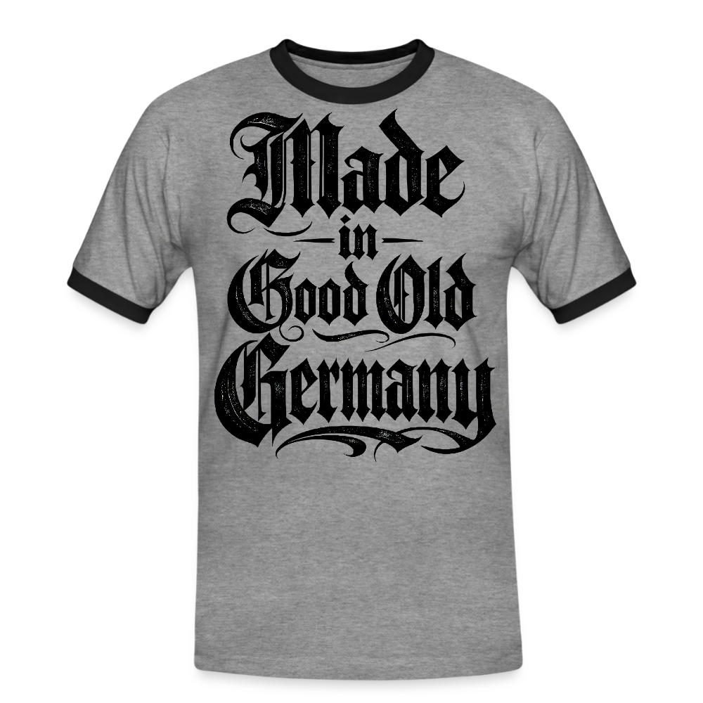 Männer Kontrast-T-Shirt MADE IN GOOD OLD GERMANY - Grau meliert/Schwarz