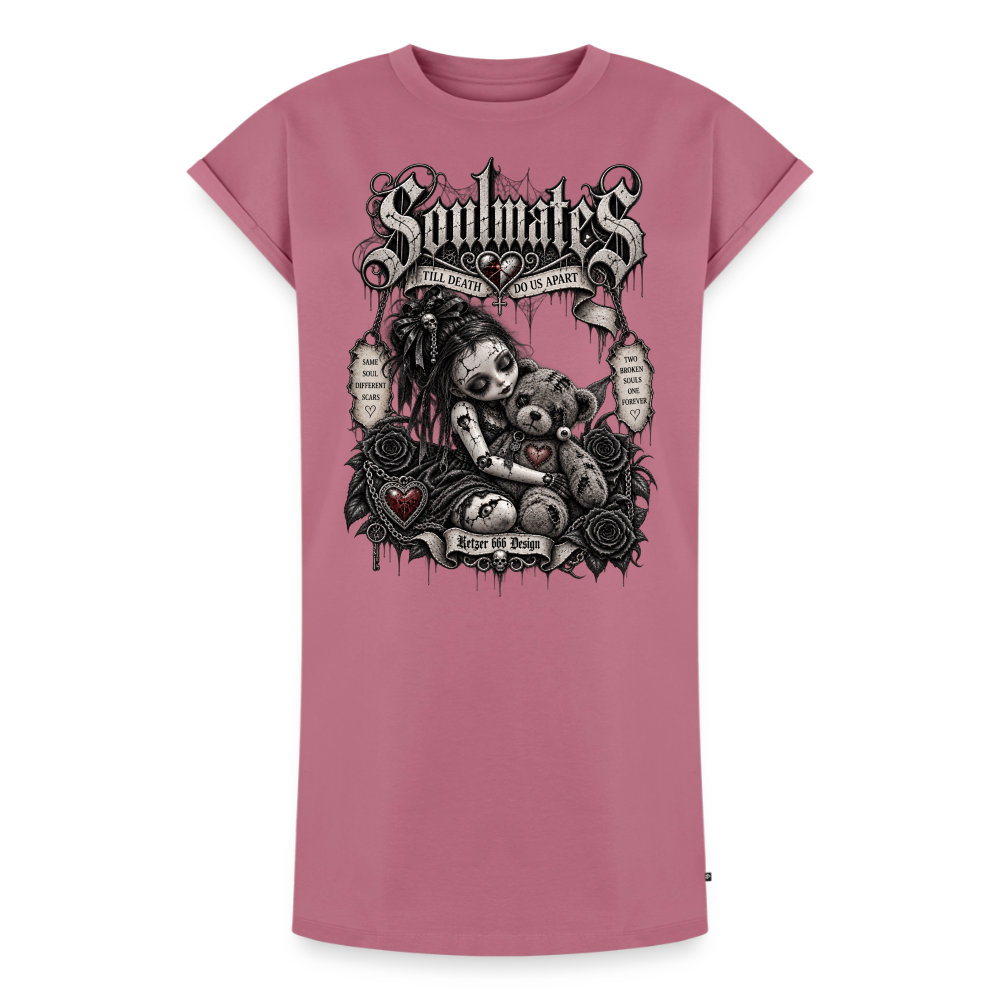 Frauen Premium Organic T-Shirt Kleid Soulmades - Mauve