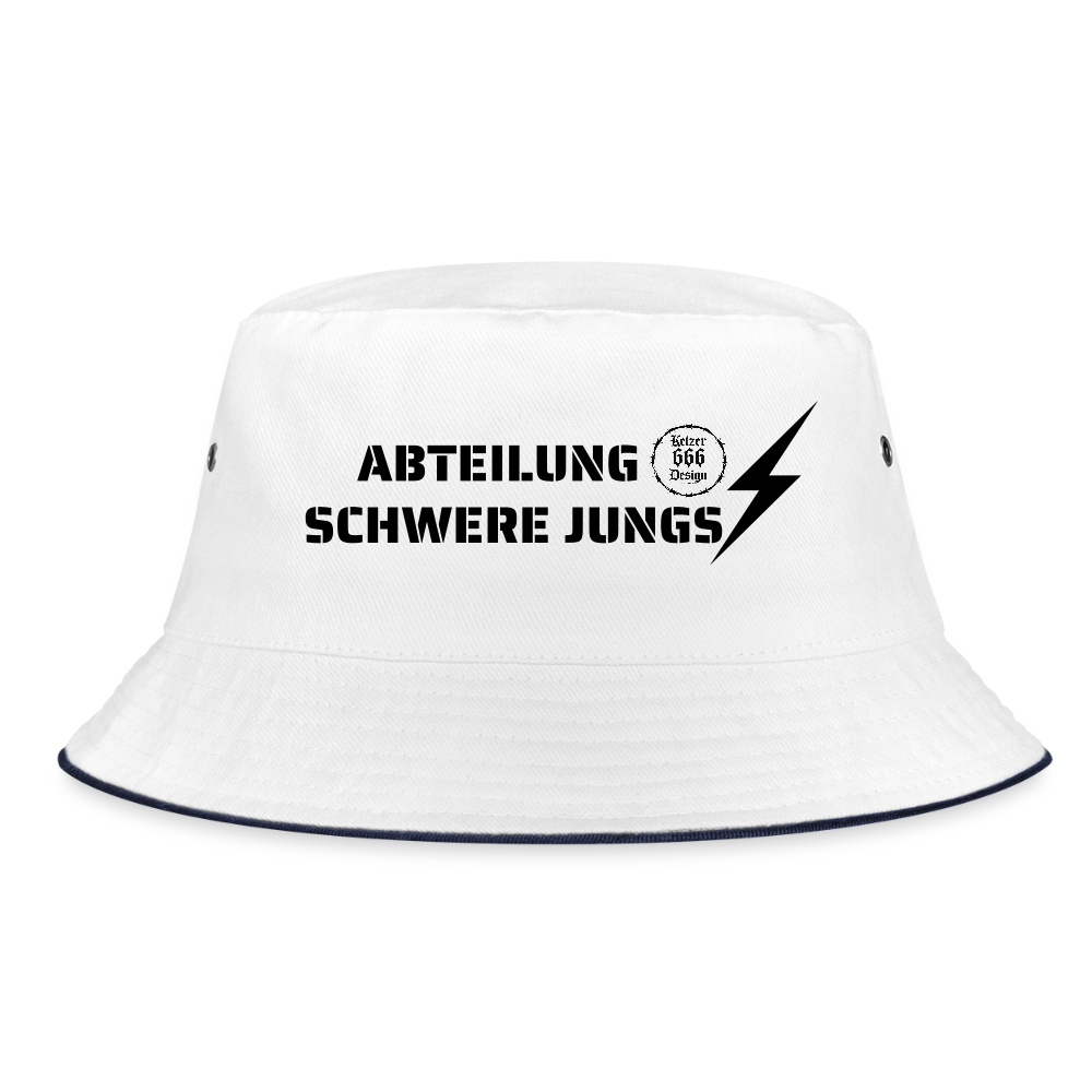 Bucket Hat Abteilung Schwere Jungs - Weiß/Navy