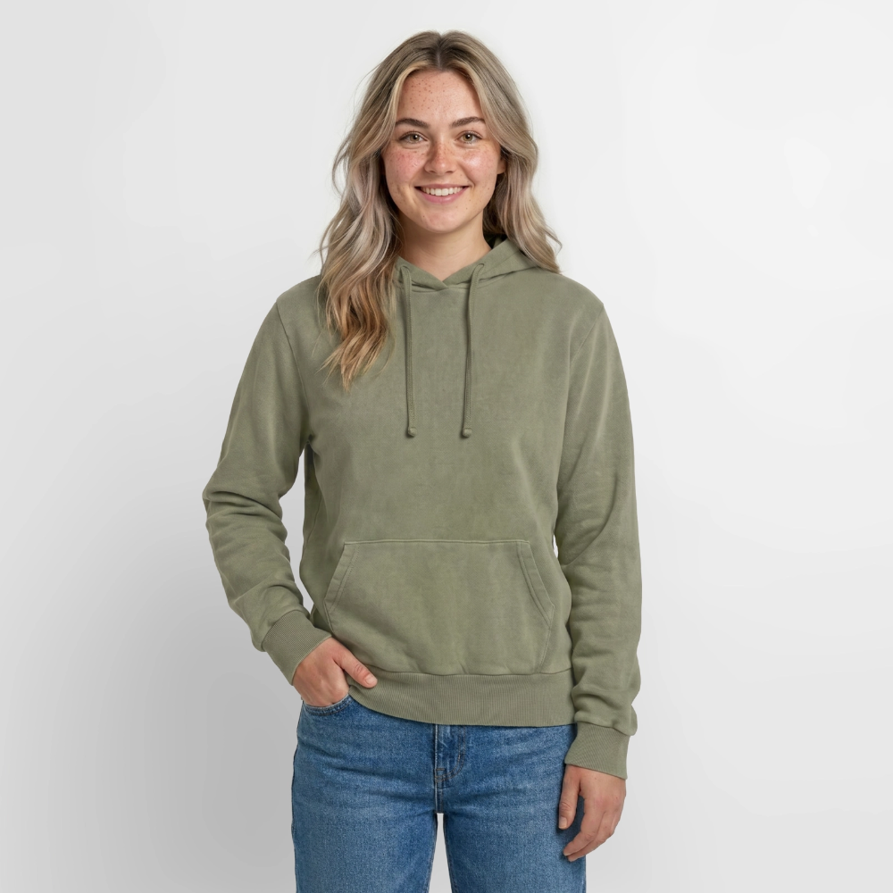 Relaxed Unisex Premium Acid-Washed Hoodie - Grün Acid Wash