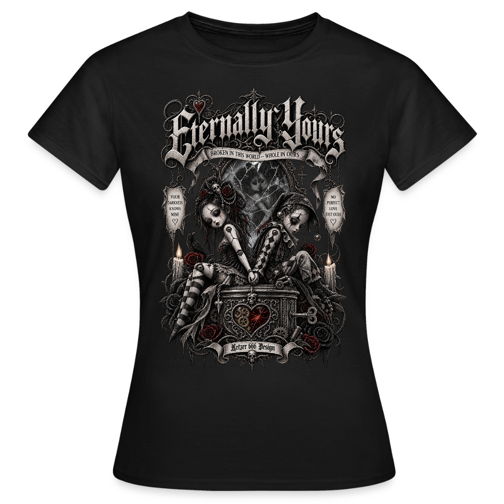 Gothic Damen T-Shirt "Eternally Yours" in Schwarz – Bikerwear von Ketzer 666 Design