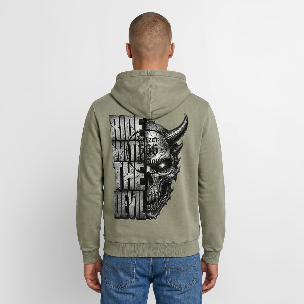 Relaxed Unisex Premium Acid-Washed Hoodie - Grün Acid Wash
