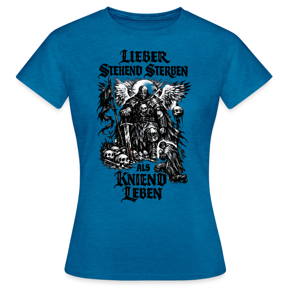 Frauen T-Shirt - Antikblaues Saphir meliert