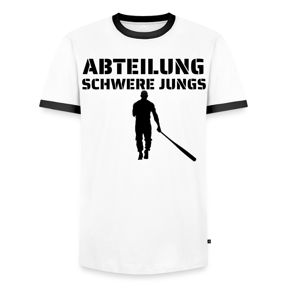 Männer Kontrast-T-Shirt - Weiß/Schwarz
