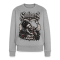 Soulmates Damen-Pullover in Grau meliert mit Biker- und Gothic-Motiv