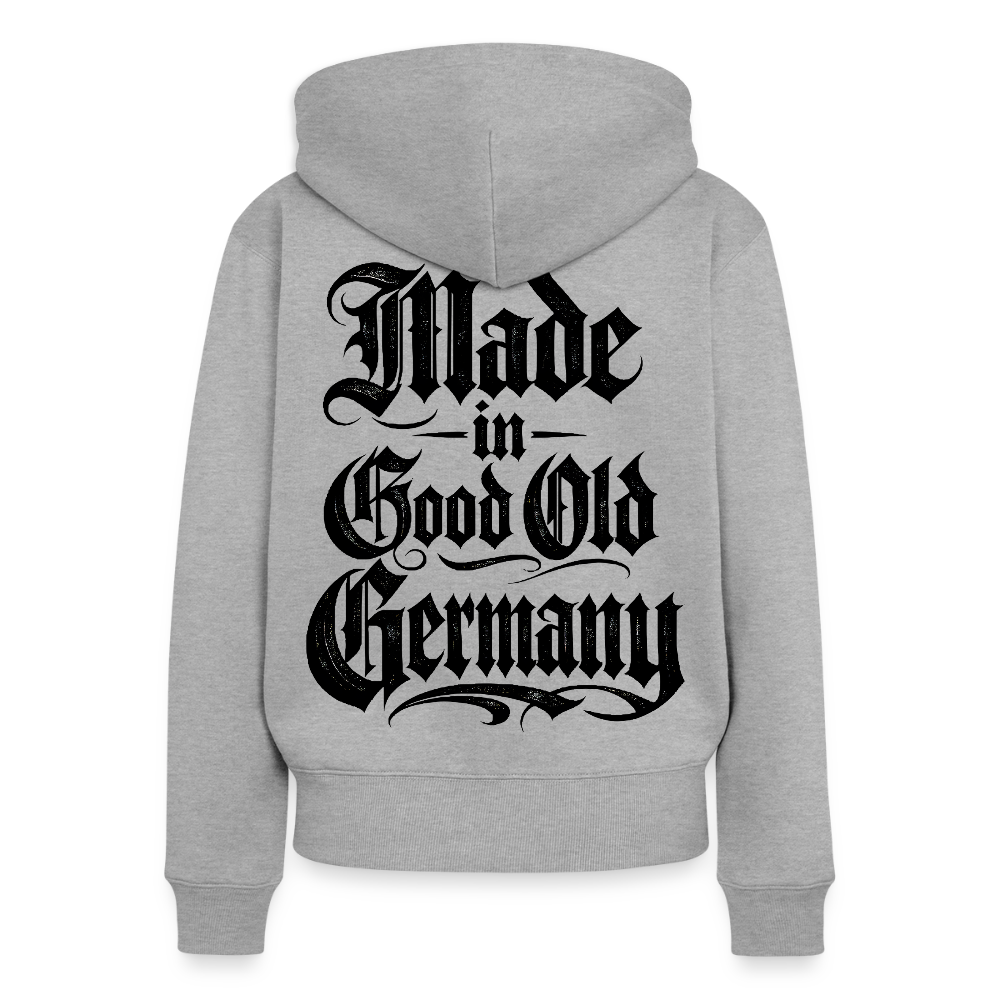 Frauen Premium Kapuzenjacke Made in good old Germany - Grau meliert