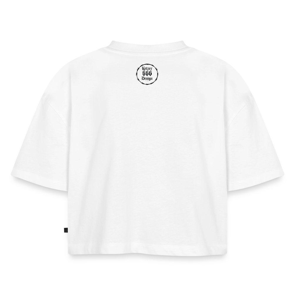 Frauen Premium Oversized Bio Cropped T-Shirt - Weiß