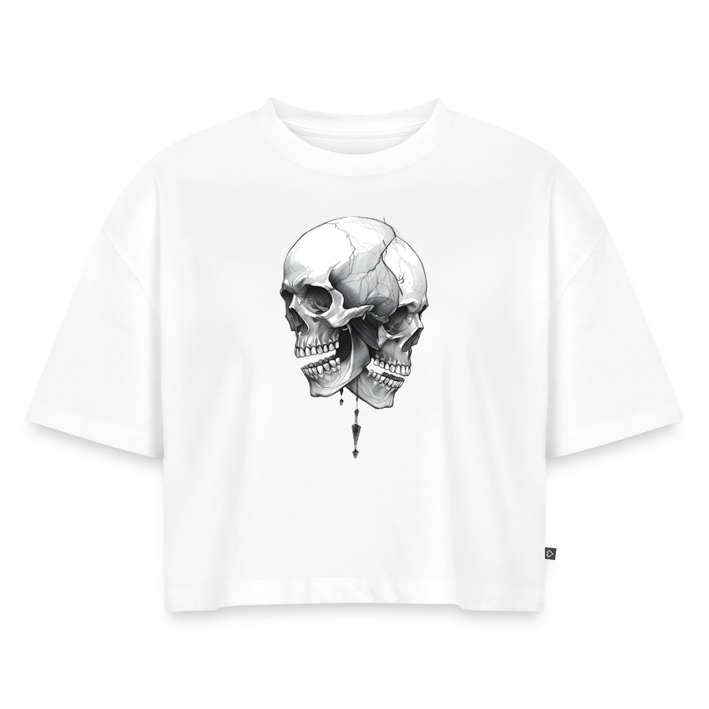 Frauen Premium Oversized Bio Cropped T-Shirt - Weiß