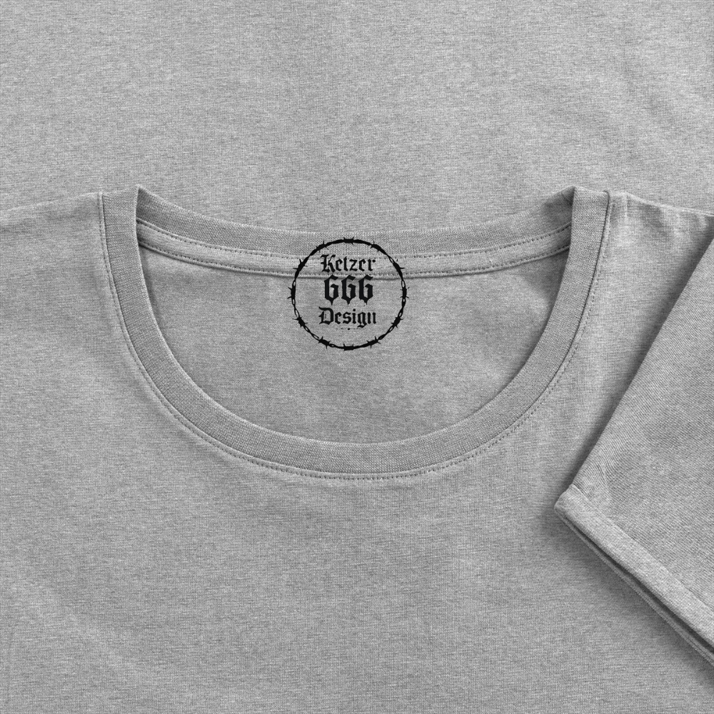 Frauen T-Shirt mit gerollten Ärmeln Hugin und Munin - Grau meliert