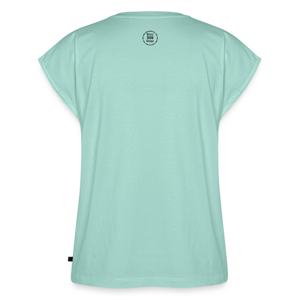 Frauen T-Shirt mit gerollten Ärmeln - Mint 