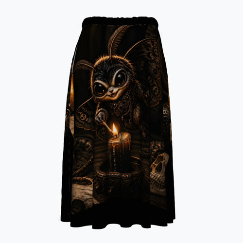 Allover Print Baumwollrock Moth Cinder – Gothic Streetwear Damen