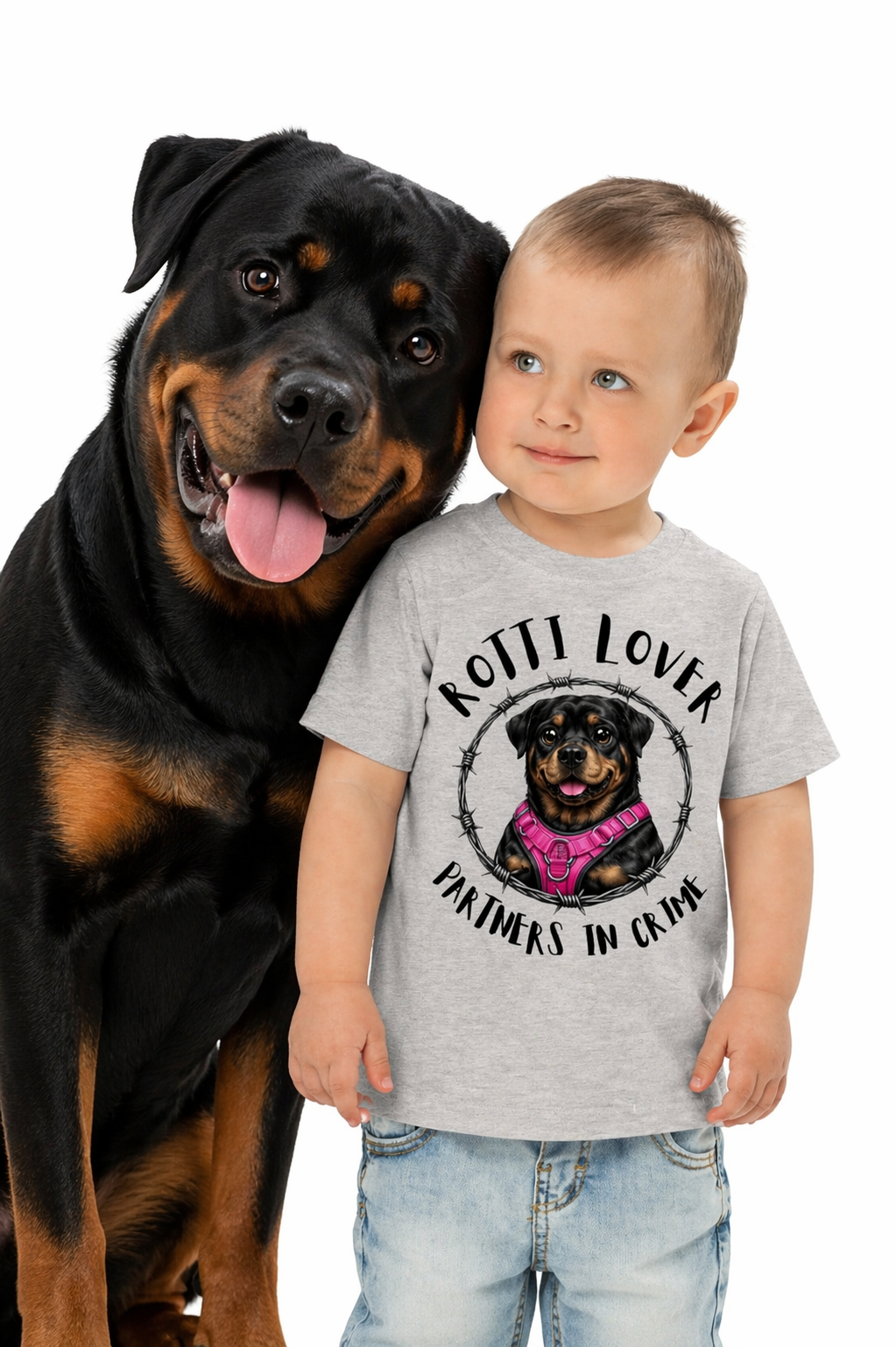 Jersey-T-Shirt für Kleinkinder Rottweiler Partners in Crime