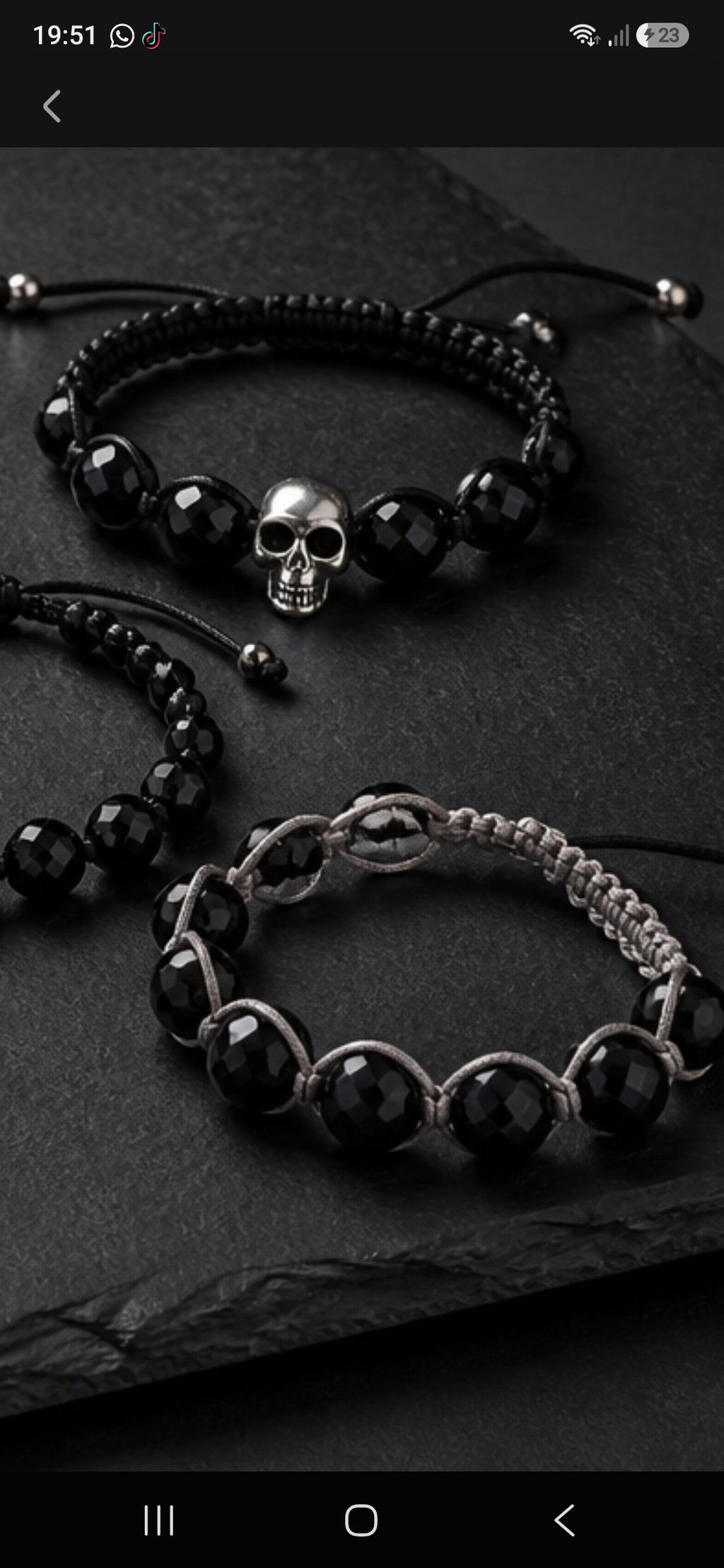 Armband böhmische Glasperlen - Handmade Bikerwear