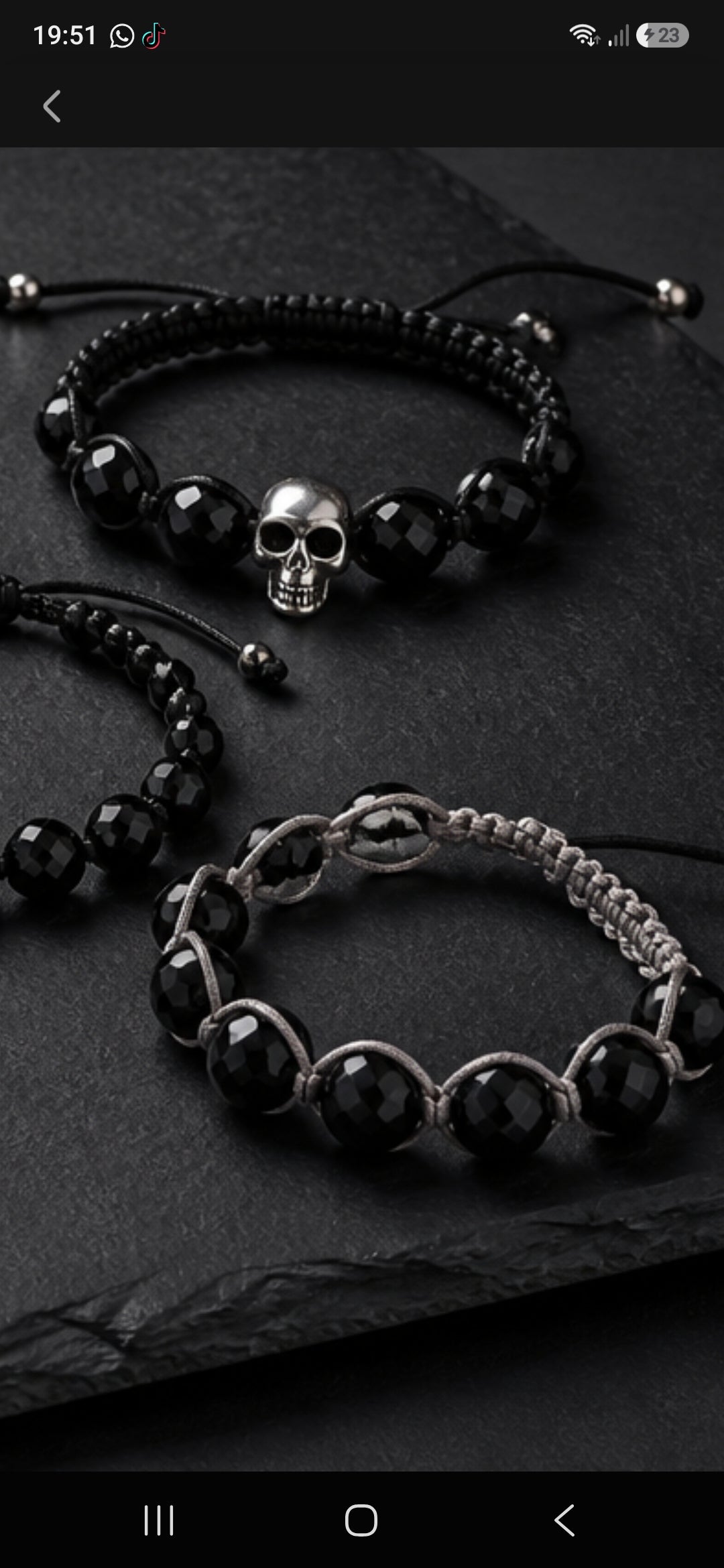 Armband böhmische Glasperlen - Handmade Bikerwear