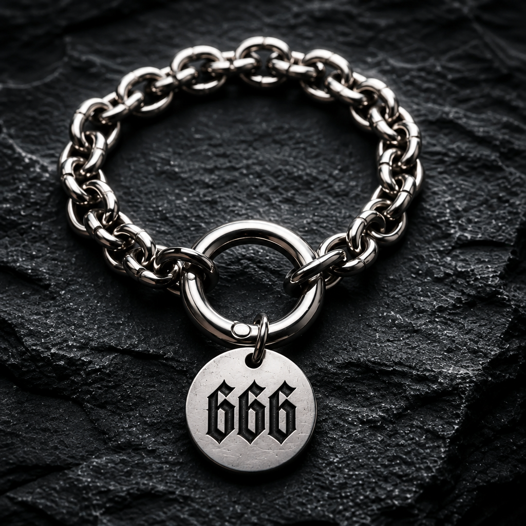  „Edelstahl-Anhänger mit 666-Lasergravur“
